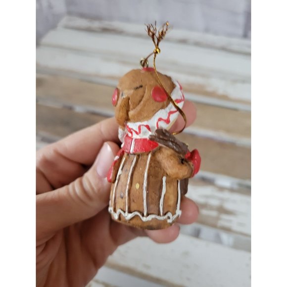 Snowman skier gingerbread ornament vintage Xmas holiday tree - Picture 4 of 7